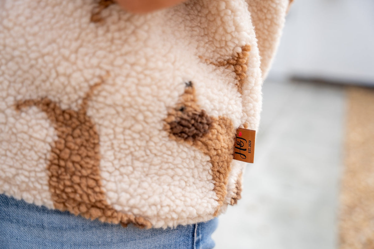 Hooman Dachshund Sherpa Quarter Zip Body Warmer - Hugo and Ted