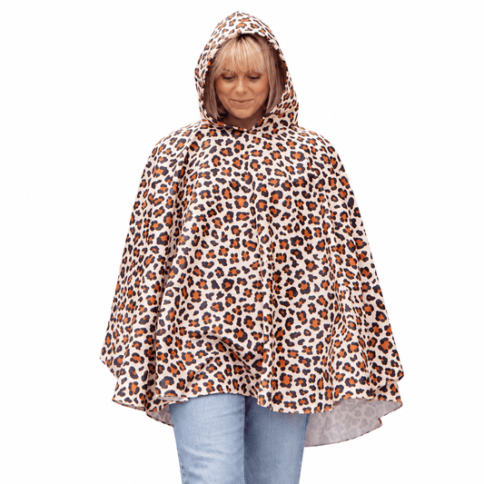 Hooman Lenny Leopard Waterproof Rainfleece Poncho - Hugo and Ted