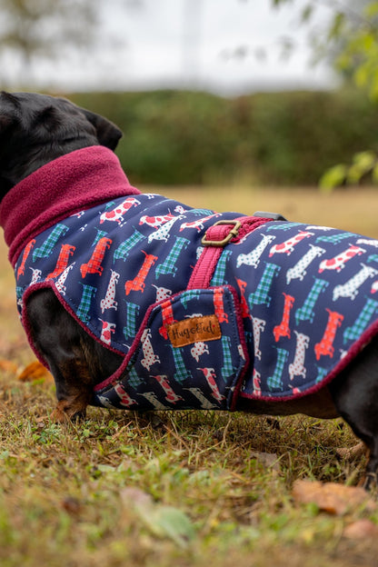 Hugo and Ted Print Ultimate Walkies Waterproof Dog Coat - Made to Measure - Hugo and Ted