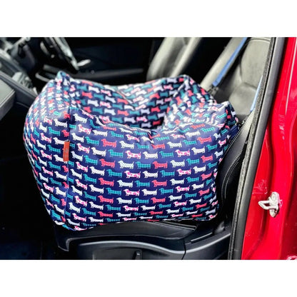 Hugo and Ted Print Waterproof Car Bed - 3 Sizes - Hugo and Ted