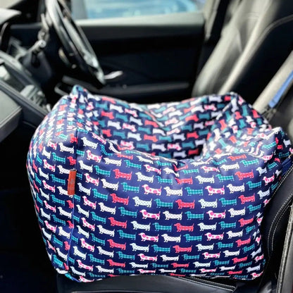 Hugo and Ted Print Waterproof Car Bed - 3 Sizes - Hugo and Ted