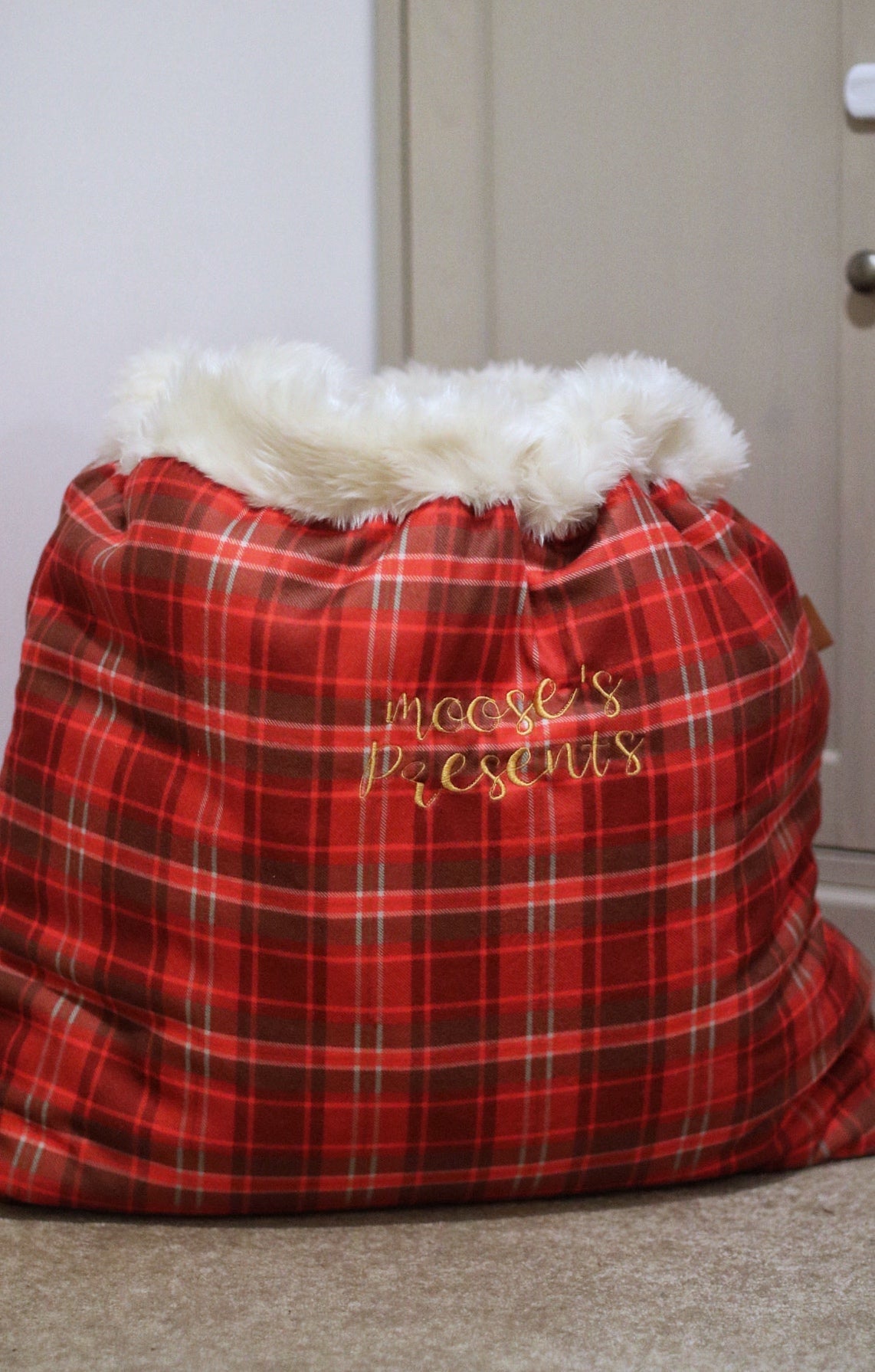 Hugo and Ted Tartan Christmas Personalised Santa Sack - Hugo and Ted