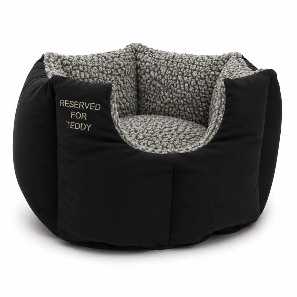 Large Personalised Waterproof Rainfleece Fortress Dog Bed - Removable Covers, Machine Washable - Hugo and Ted