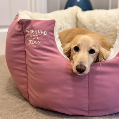 Large Personalised Waterproof Rainfleece Fortress Dog Bed - Removable Covers, Machine Washable - Hugo and Ted
