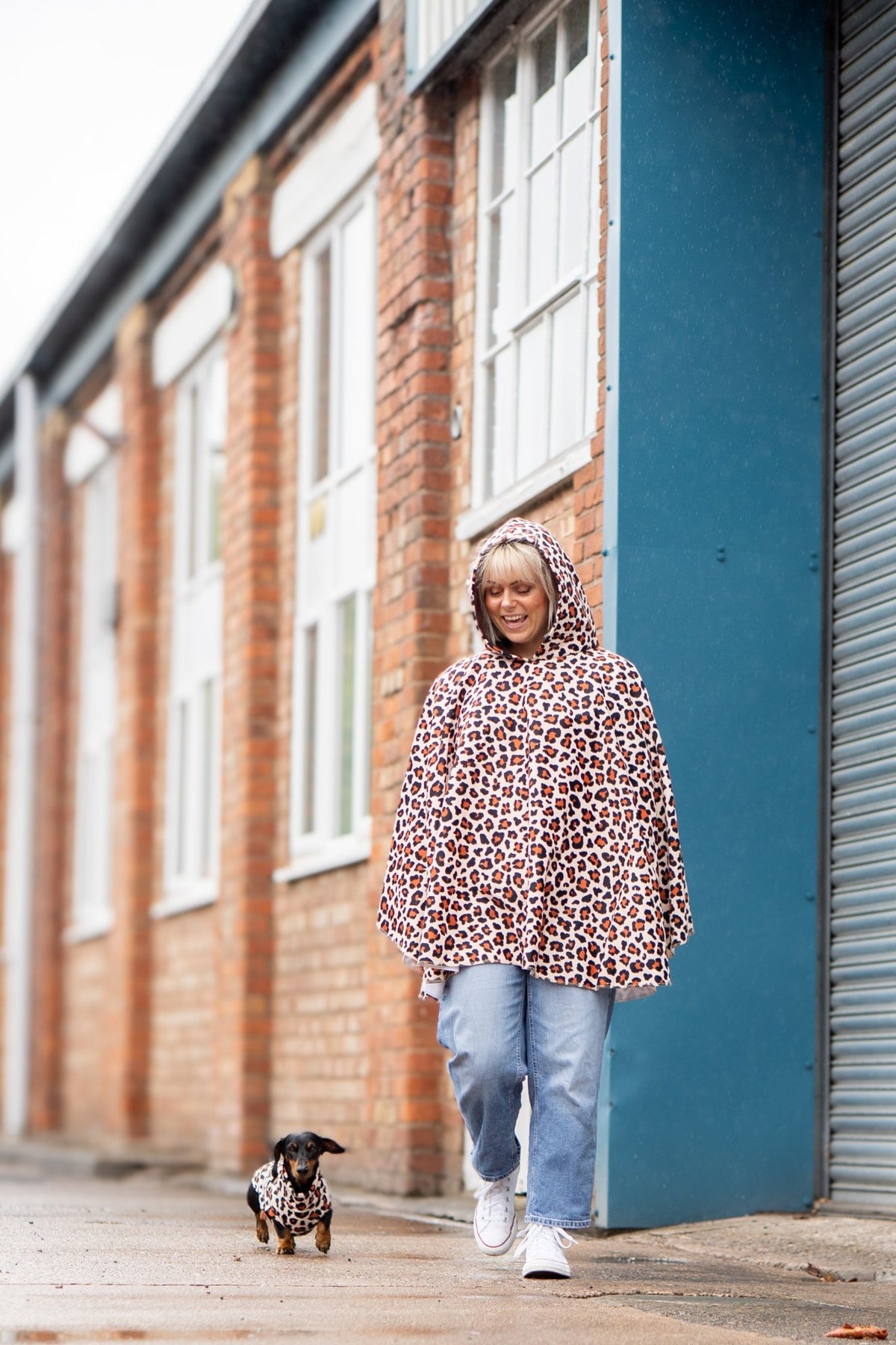 Lenny Leopard Hooman Waterproof Rainfleece Rain Ponchos - Hugo and Ted