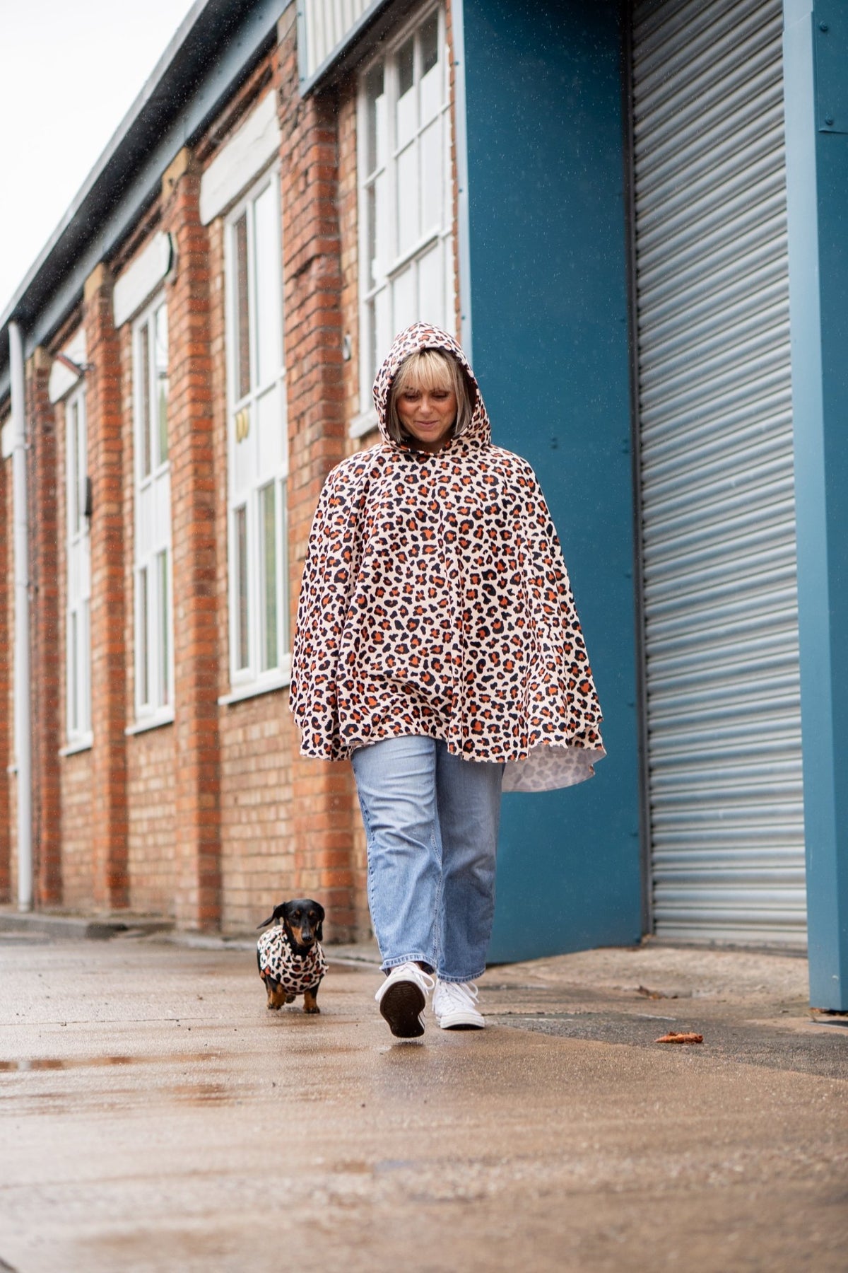 Lenny Leopard Hooman Waterproof Rainfleece Rain Ponchos - Hugo and Ted