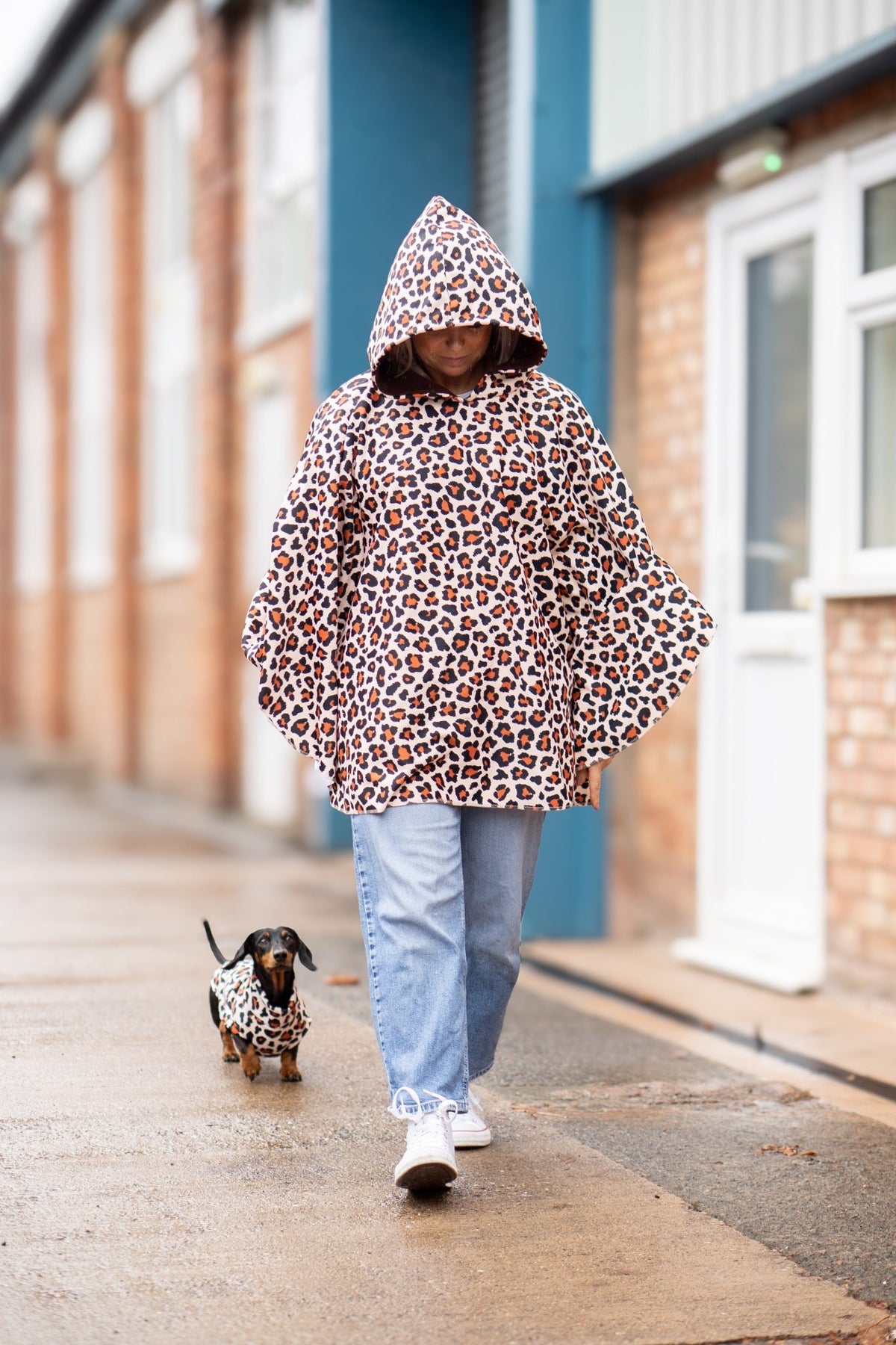Lenny Leopard Hooman Waterproof Rainfleece Rain Ponchos - Hugo and Ted