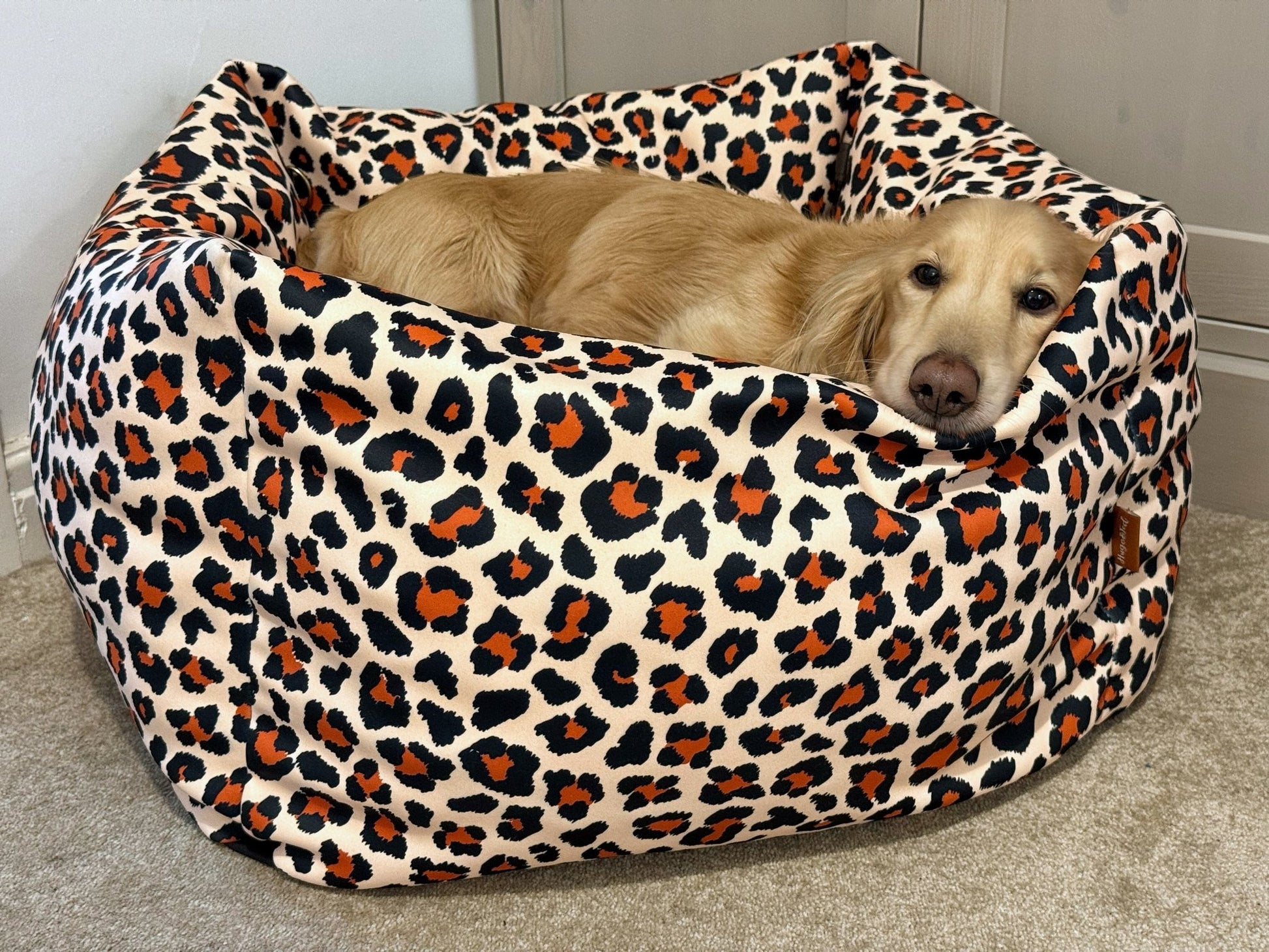 Lenny Leopard Print Box Bed - Hugo and Ted