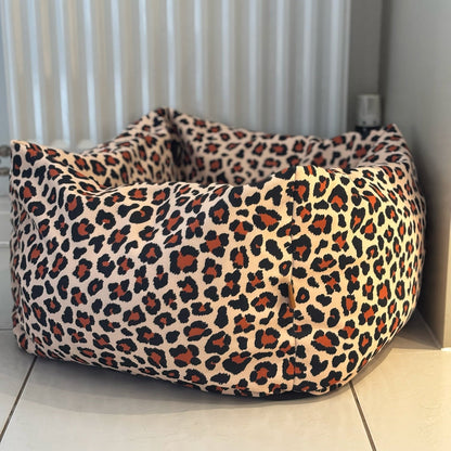 Lenny Leopard Print Box Bed - Hugo and Ted