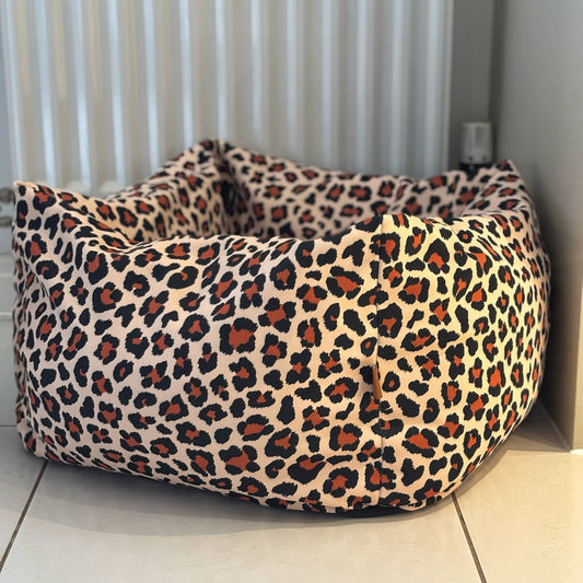 Lenny Leopard Print Box Bed - Hugo and Ted