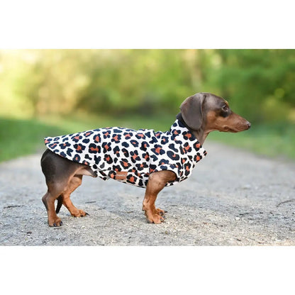 Lenny Leopard Print Rainfleece Dog Coat - Made to Measure - Hugo and Ted