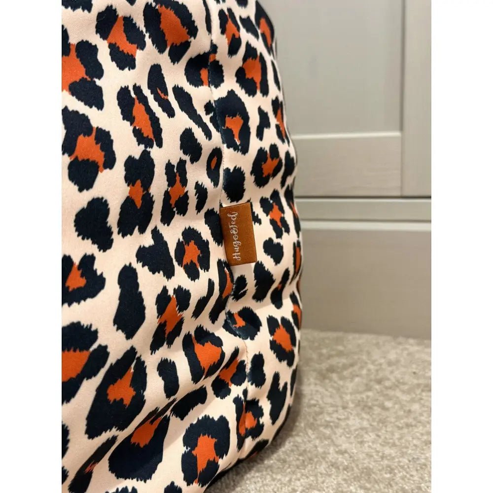 Lenny Leopard Print Rainfleece Waterproof Box Bed - Removable Covers, Machine Washable - Hugo and Ted