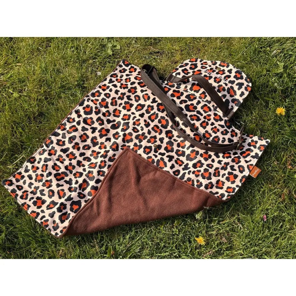 Lenny Leopard Print Waterproof Dog Walkies Mat - 2 Sizes - Hugo and Ted