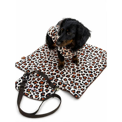 Lenny Leopard Print Waterproof Dog Walkies Mat - 2 Sizes - Hugo and Ted