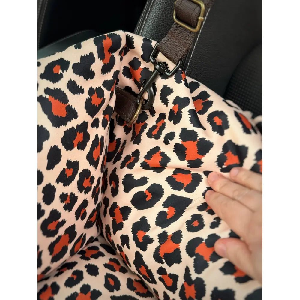 Leopard Print Waterproof Dog Car Seat Bed - 3 Sizes - Hugo and Ted