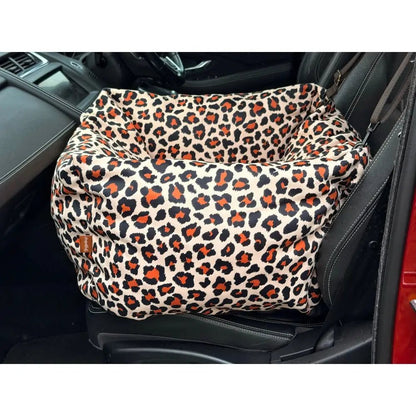 Leopard Print Waterproof Dog Car Seat Bed - 3 Sizes - Hugo and Ted