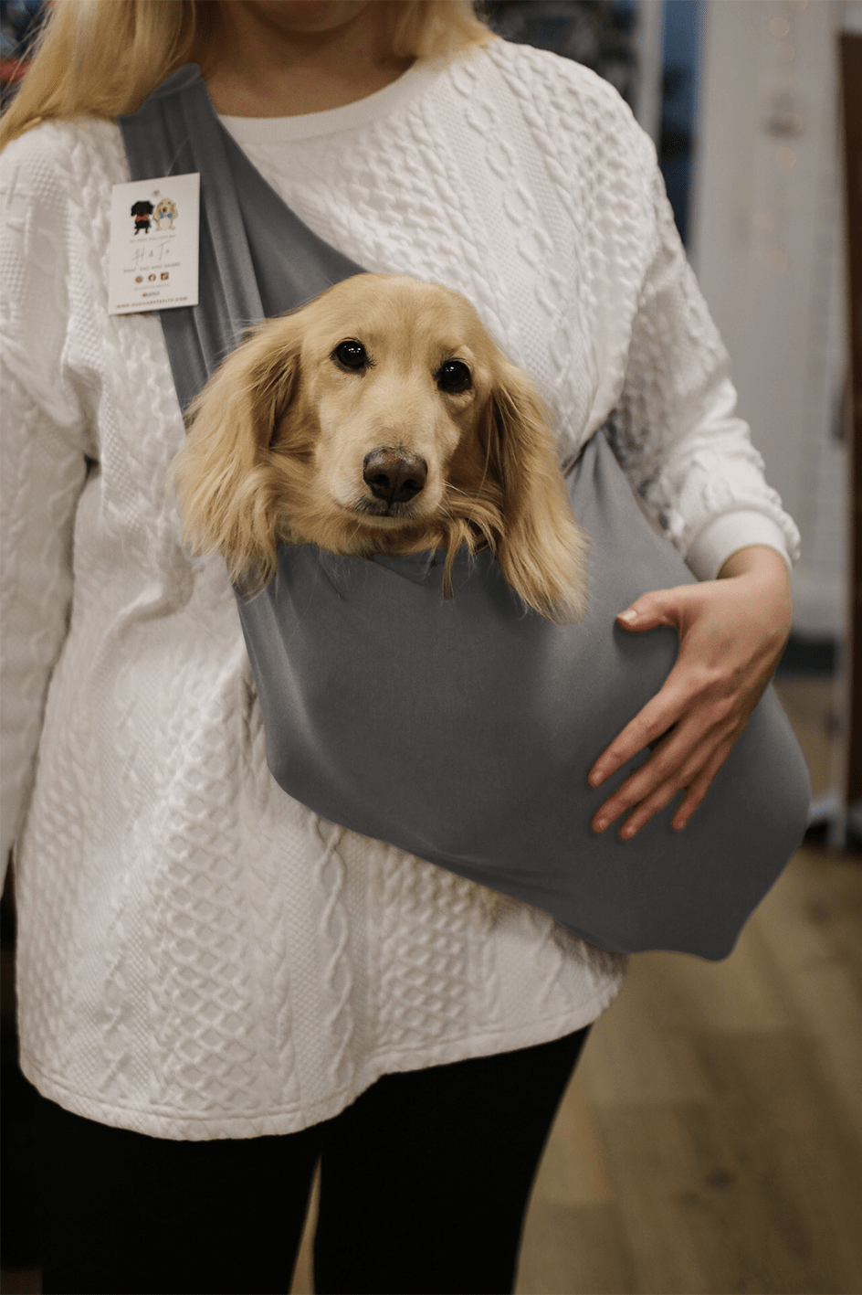 Lightweight Summer Jersey Dog Sling Carrier – Perfect for Small, Elderly, or Disabled Dogs in Warmer Weather - Hugo and Ted