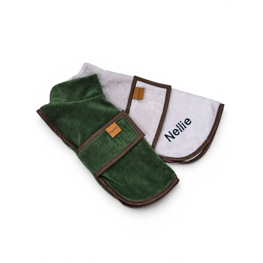 Luxury Bamboo Dog Drying Robe - Made to Measure, Personalised - Hugo and Ted