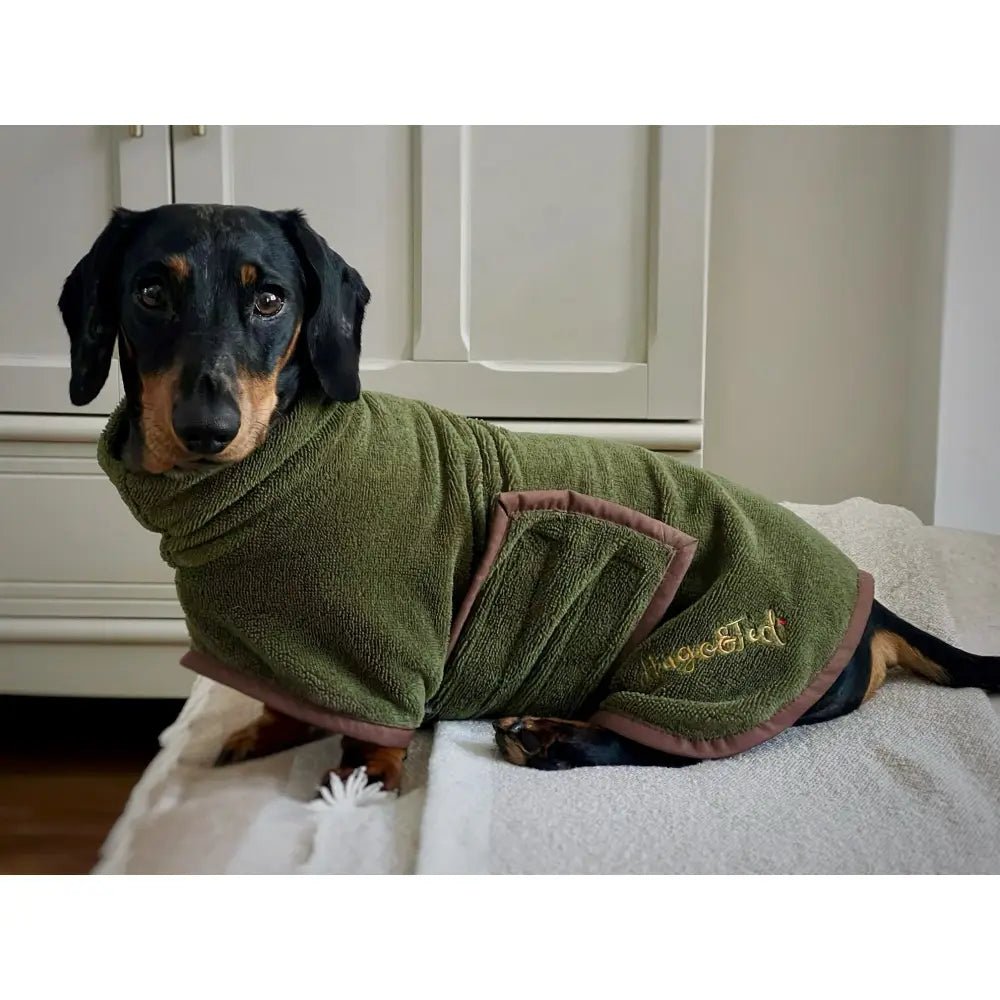 Luxury Bamboo Dog Drying Robe - Made to Measure, Personalised - Hugo and Ted