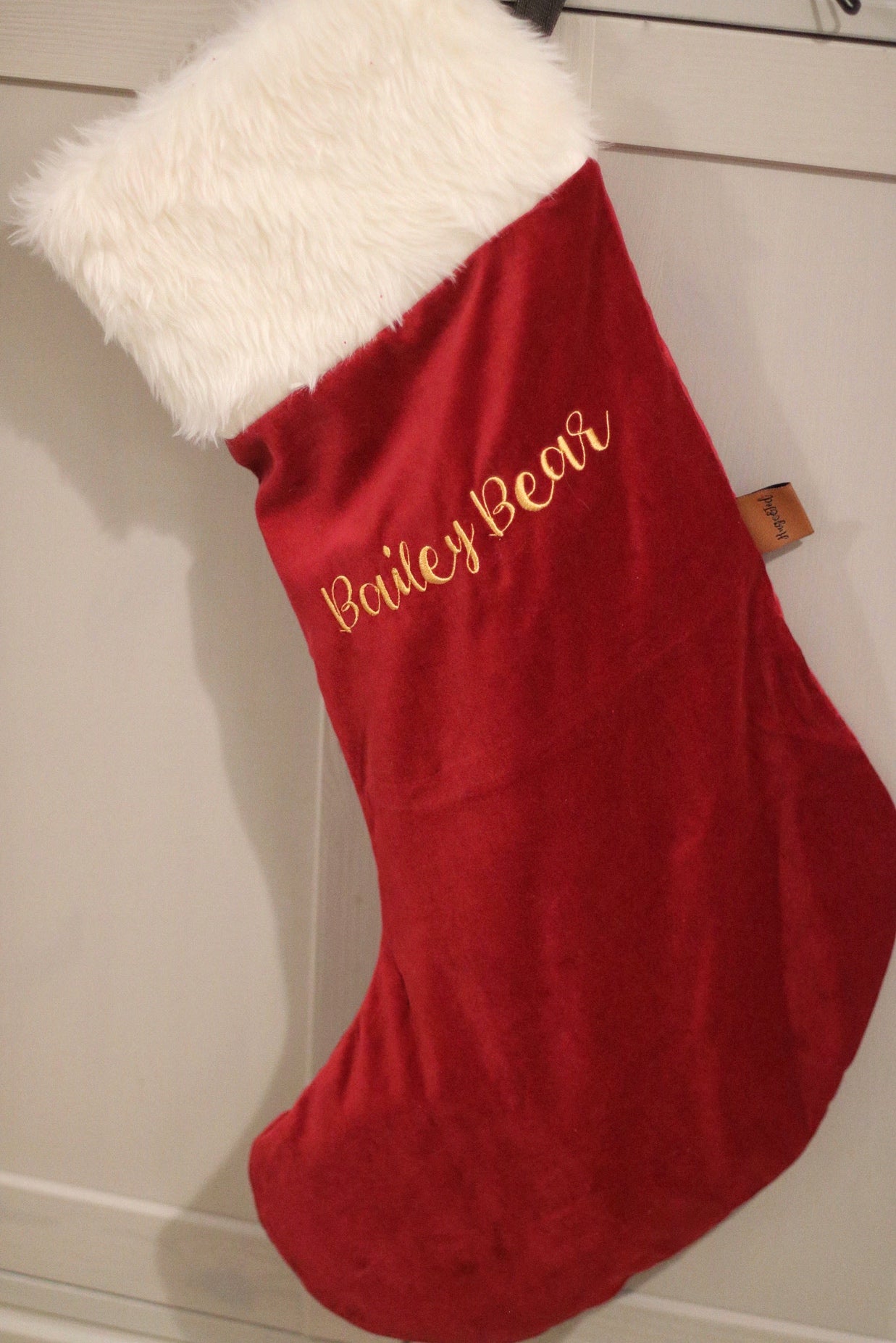 Luxury Christmas Velvet Personalised Stocking - Hugo and Ted