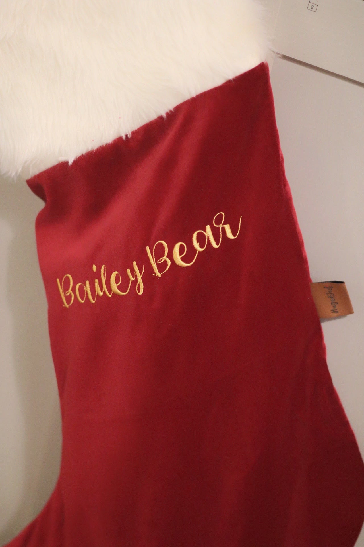 Luxury Christmas Velvet Personalised Stocking - Hugo and Ted