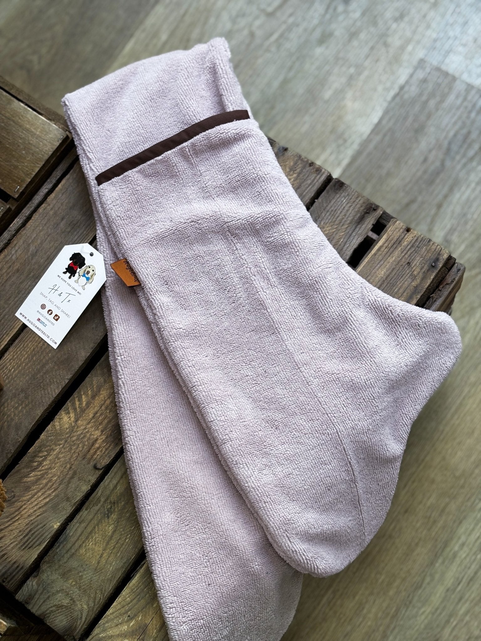 Luxury Personalised Bamboo Dog Drying Mittens – Made from Soft, Sustainable Drying Towel - Hugo and Ted
