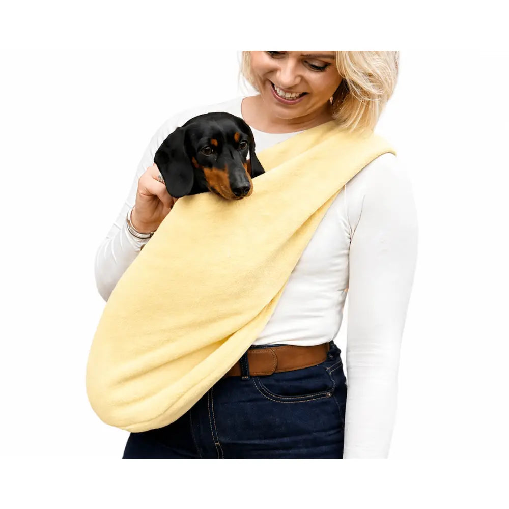Pastel Collection Fleece Dog Sling Carrier - Multiple Sizes Made to Order - Petite / Lemon