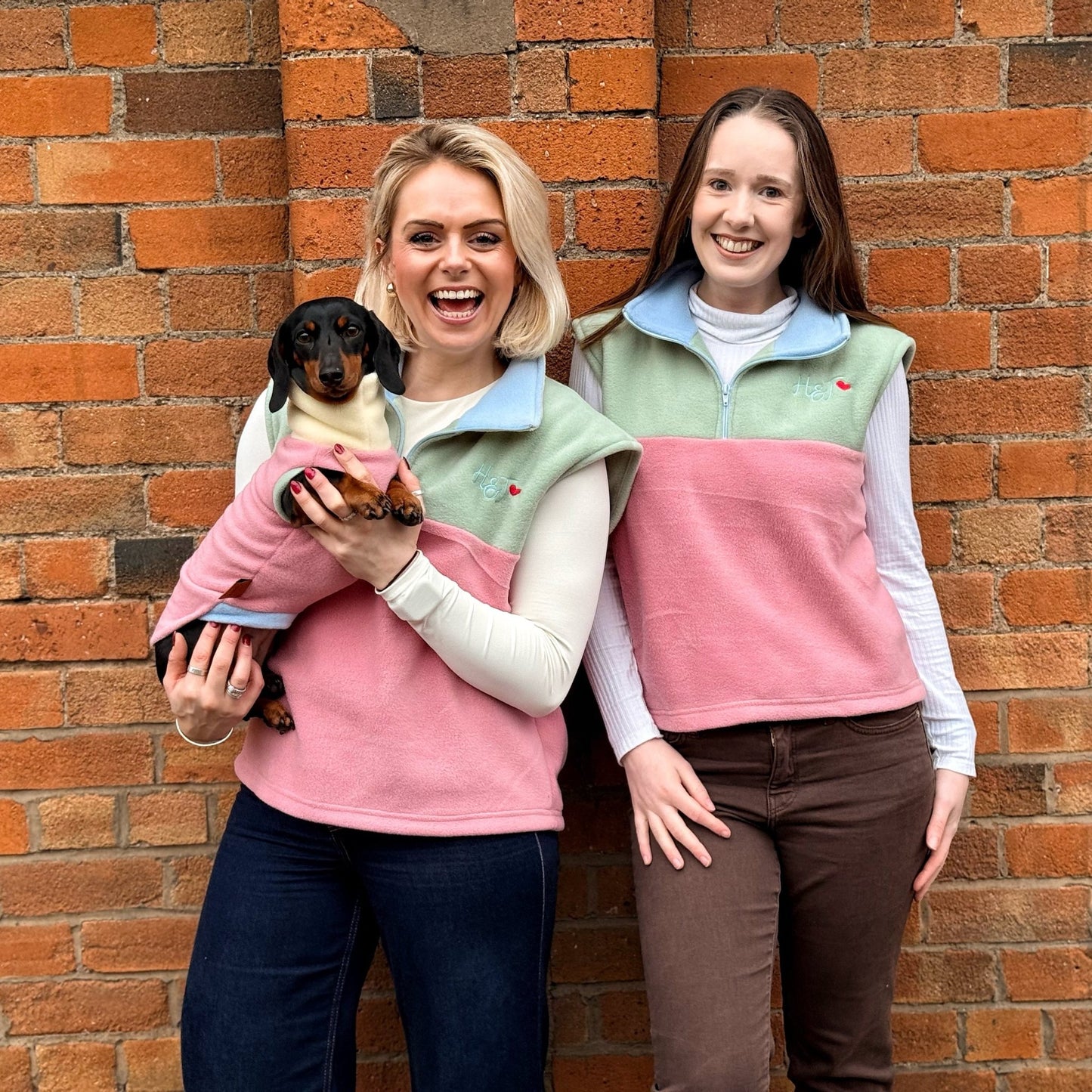 Pastel Collection Hooman Harlequin 1/4 Zip Body Warmers - Hugo and Ted