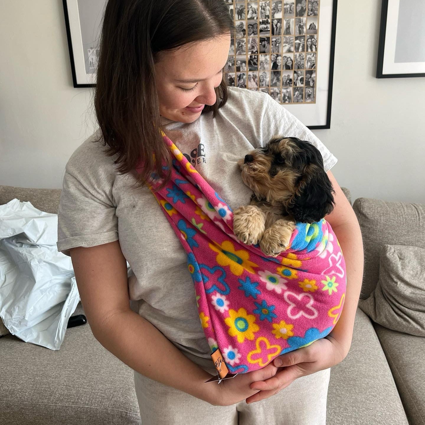Patterned Fleece Dog Slings - Hugo and Ted