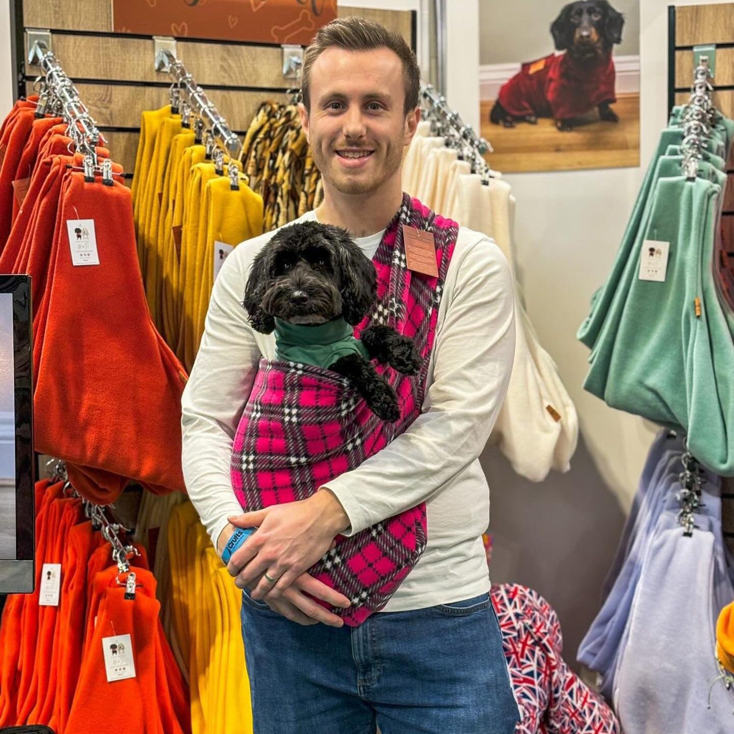 Patterned Fleece Dog Slings - Hugo and Ted