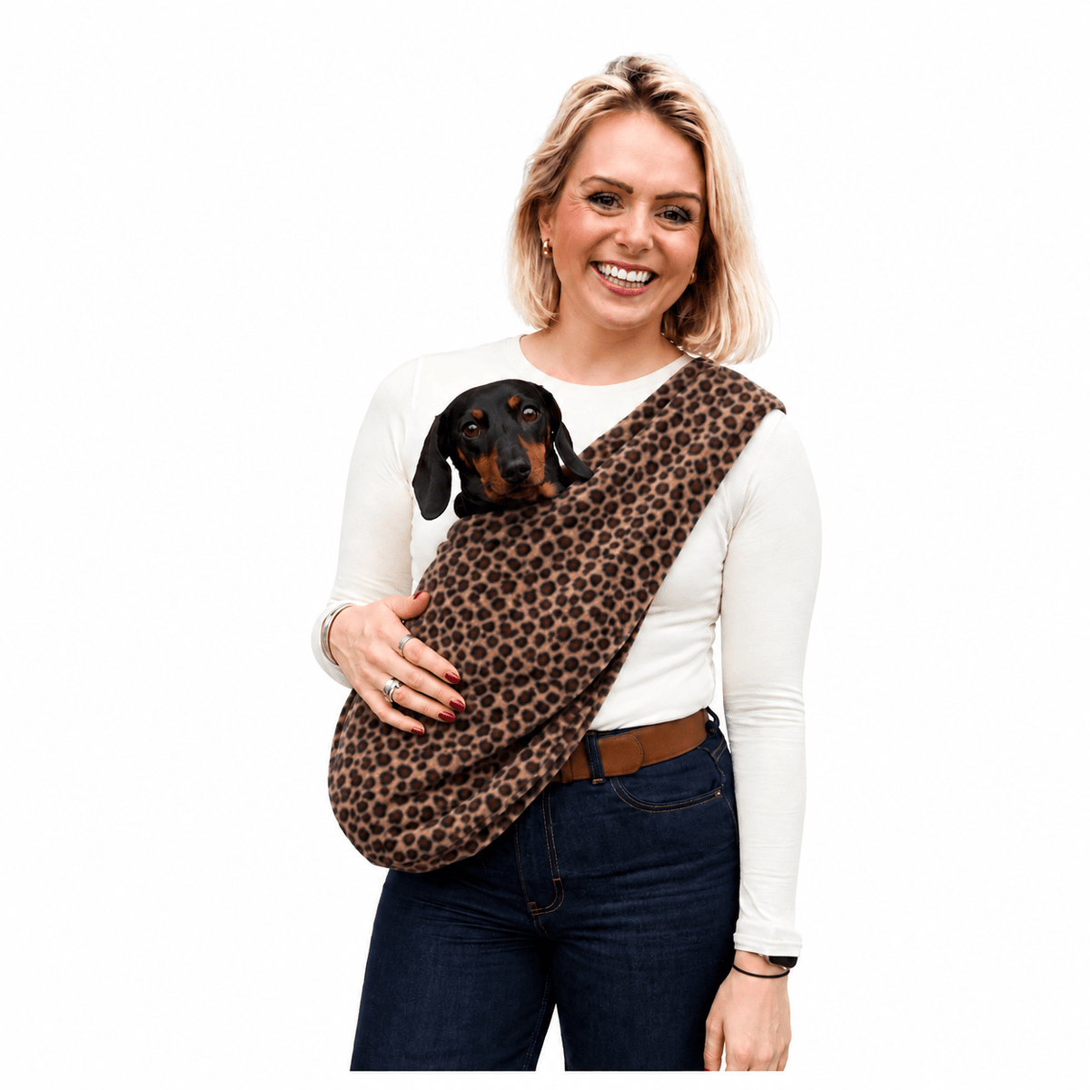Patterned Polar Fleece Dog Sling - Standard, Petite and Long Strap Sizes - Hugo and Ted