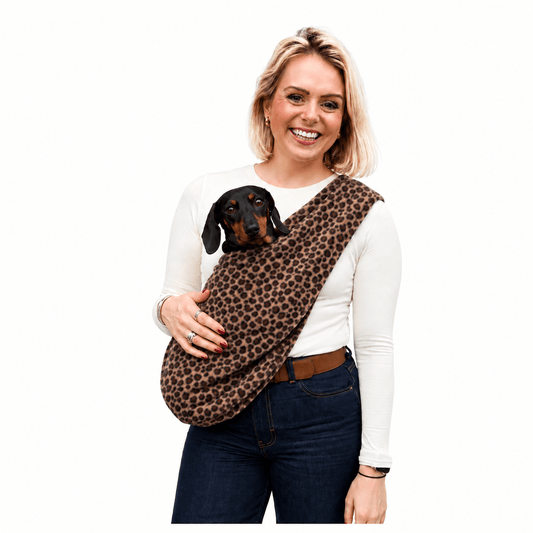 Patterned Polar Fleece Dog Sling - Standard, Petite and Long Strap Sizes - Hugo and Ted