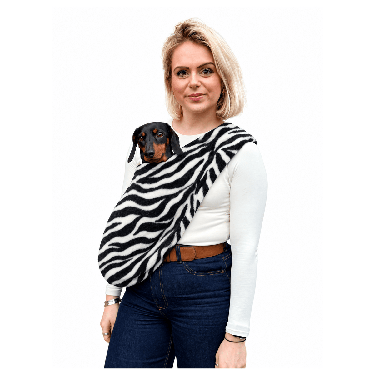 Patterned Polar Fleece Dog Sling - Standard, Petite and Long Strap Sizes - Hugo and Ted