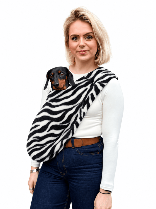 Patterned Polar Fleece Dog Sling - Standard, Petite and Long Strap Sizes - Hugo and Ted