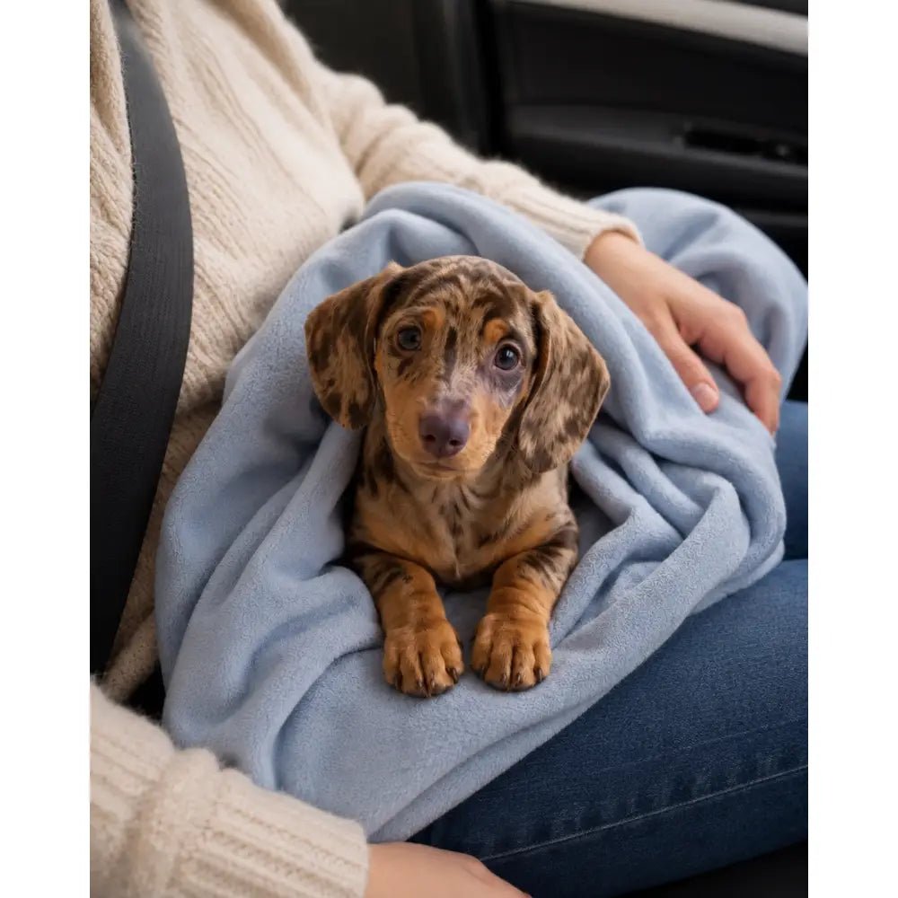 Personalised Puppy Blanket - Soft Fleece Dog Blanket - Hugo and Ted