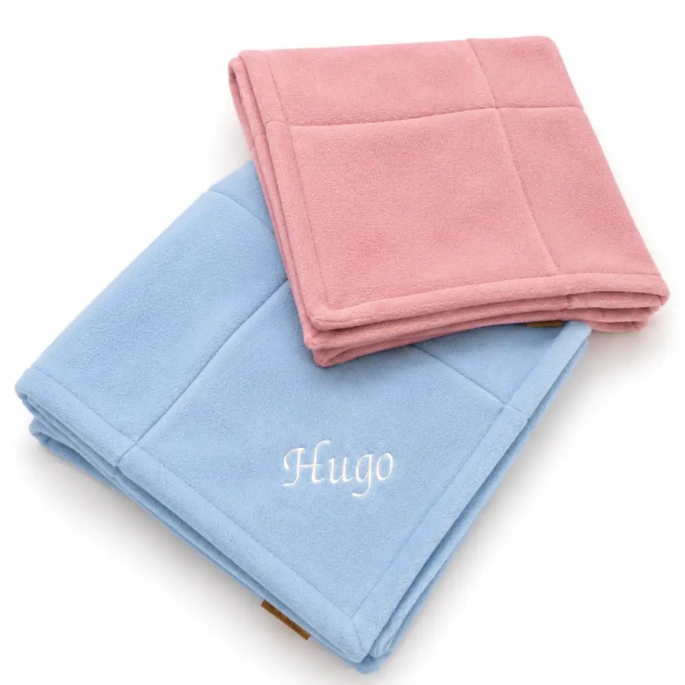 Personalised Puppy Blanket - Soft Fleece Dog Blanket - Hugo and Ted