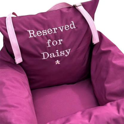 Personalised Waterproof Dog Car Seat Bed - Embroidered - Hugo and Ted