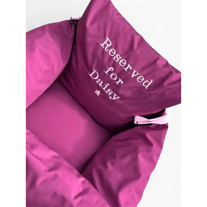 Personalised Waterproof Dog Car Seat Bed - Embroidered - Hugo and Ted
