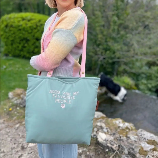 Personalised Waterproof Dog Walking Tote Bag - No Zip - Hugo and Ted