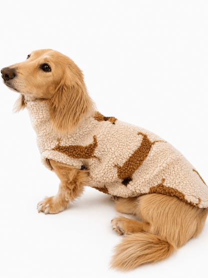 PREORDER Dachshund Sherpa Fleece Dog Jumper - Made to Measure - Hugo and Ted