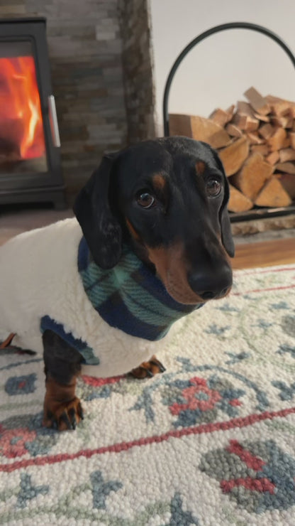 Tartan Sheep Fleece Dog Jumper – Thermal, Rainproof & Machine Washable