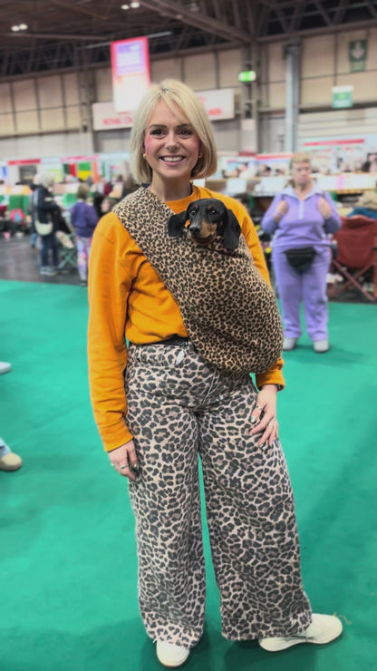 Patterned Polar Fleece Dog Sling - Standard, Petite and Long Strap Sizes