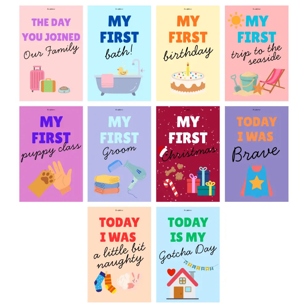 Printed Puppy Milestone Cards | Set of 12 | Boog and Bear