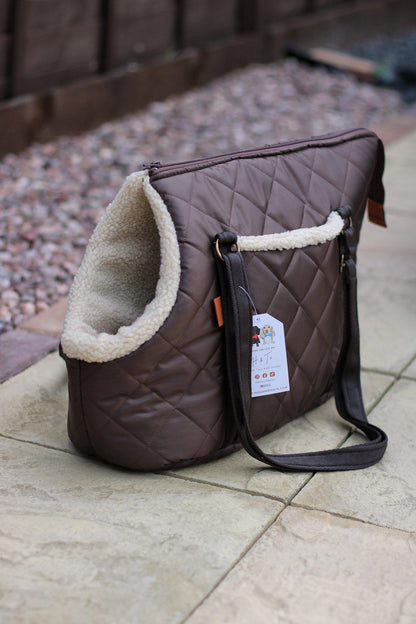 Quilted Dog Carry Bags – Padded, Waterproof & Comfortable for Small Dogs on the Go - Hugo and Ted