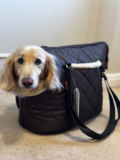 Quilted Dog Carry Bags – Padded, Waterproof & Comfortable for Small Dogs on the Go - Hugo and Ted