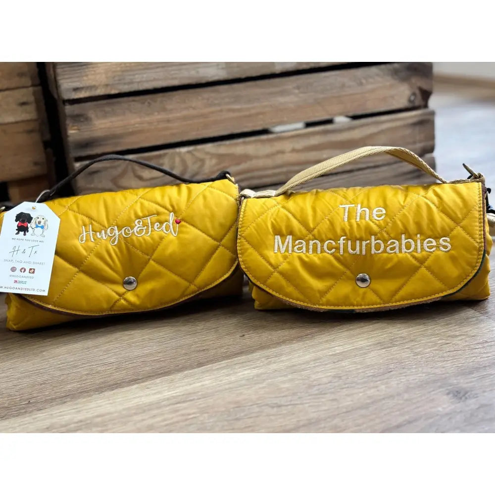 Quilted Walkies Mats – Waterproof, Soft Fleece Mat for Outdoor Adventures & Café Visits - Hugo and Ted