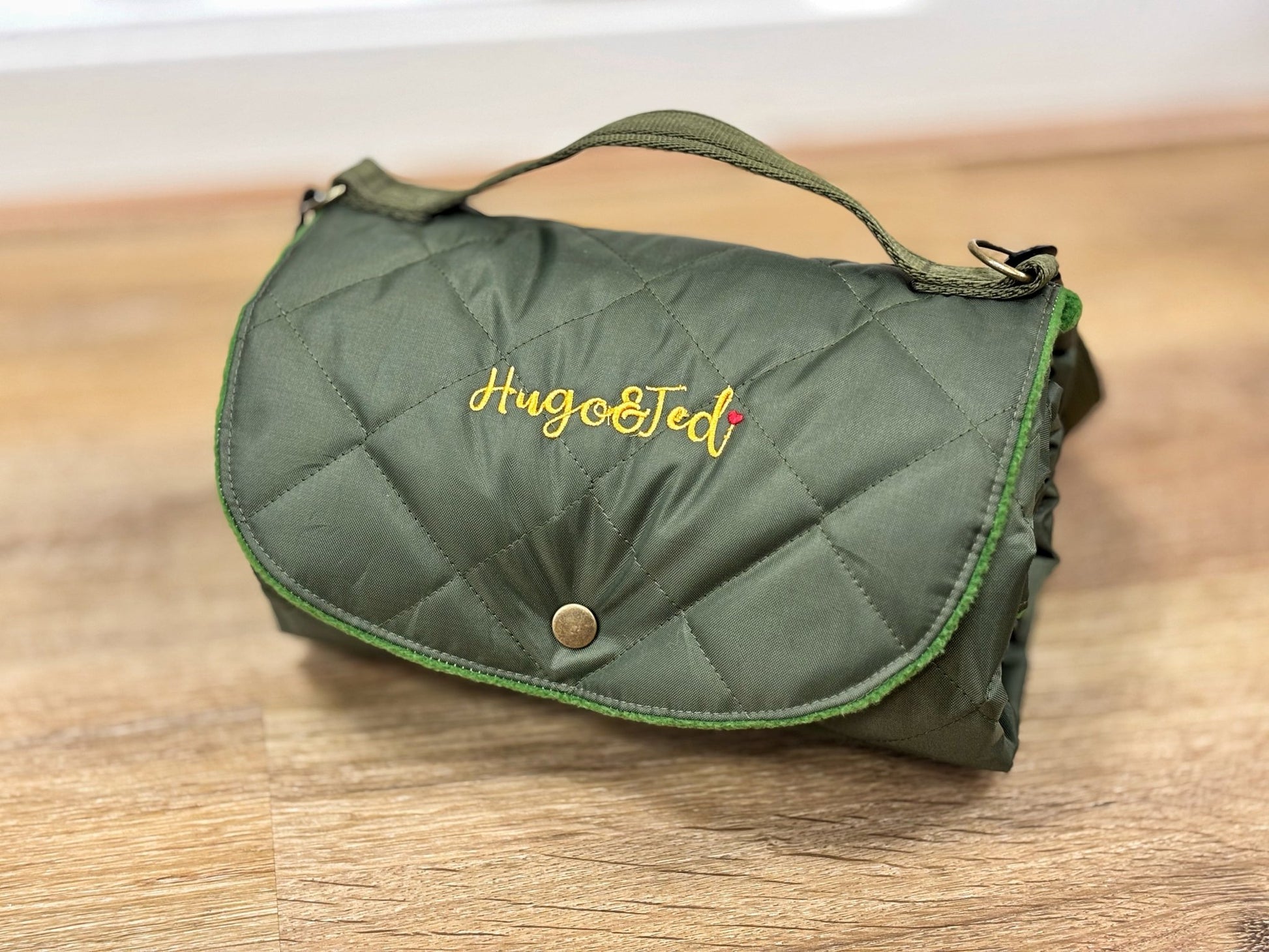 Quilted Walkies Mats – Waterproof, Soft Fleece Mat for Outdoor Adventures & Café Visits - Hugo and Ted