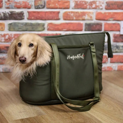 Rainfleece Waterproof Dog Carrier Bag - Converts to Travel Bed - Hugo and Ted