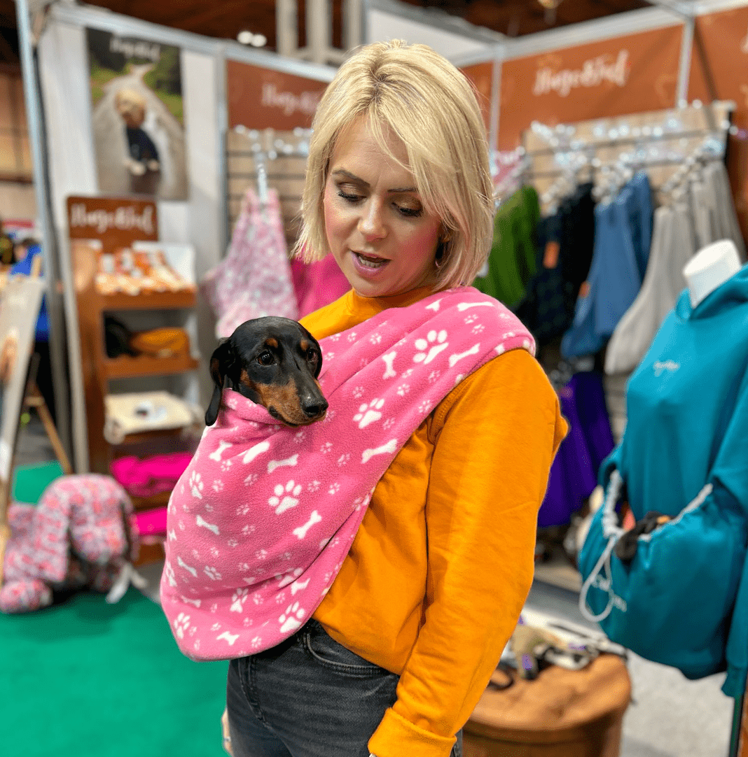 Ready to Ship Fleece Dog Slings - Hugo and Ted