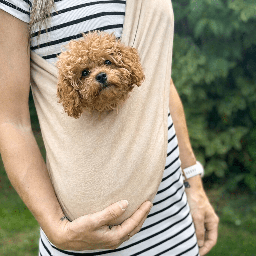 Standard Size Lite Jersey Dog Sling Carrier - Hugo and Ted